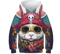 SAFGTXHTR Conejo Sudaderas con Capucha para Niño Y Niña Impresión En 3D Bunny Sueltos Jerséis Personalizado Animal Sudadera con Capucha,Manga Larga,con Bolsillos 6-15 Años
