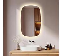 S'AFIELINA Espejo Baño con Luz LED Ovalado Sin Marco 70x45 cm