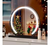 S'AFIELINA Espejo de Maquillaje con iluminación de 50 cm, Espejo Hollywood Regulable, 3 temperaturas de Color, Control táctil, Espejo cosmético LED, rotación de 360°, Negro