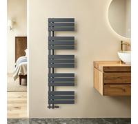 S'AFIELINA Radiador de diseño para baño,radiador toallero Agua calefaccion Antracita, Conexión Central, 1320x400mm, radiador para baño, secador de Toallas, 598 vatios（Válvula no incluida）