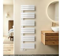 S'AFIELINA Radiador de diseño para baño, radiador toallero Agua calefaccion Blanco, Conexión Central, 1599x500mm, radiador para baño, secador de Toallas, 794 vatios（Válvula no incluida）