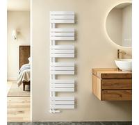 S'AFIELINA Radiador de diseño para baño, radiador toallero Agua calefaccion Blanco, Conexión Central, 1599x400mm, radiador para baño, secador de Toallas, 684 vatios（Válvula no incluida）