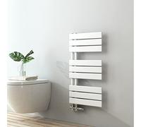 S'AFIELINA Radiador de diseño para baño, toallero Blanco, Panel Plano, Conexión Central, 762x400mm, radiador para baño, secador de Toallas, 342 vatios（Válvula no incluida）