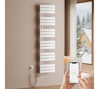 S'AFIELINA toallero electrico baño1599×400mm,radiador toallero electrico con termostato, WiFi, Temporizador programable, Pantalla LCD, 800 W Ahorro energético toalleros de baño electrico, Blanco