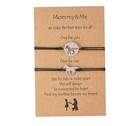SAFIGLE 1 Juego conjunto de pulsera mothers day pulsera a juego pulsera de relación cadena de mano ajustable Pulsera ajustable del Día de la Acero inoxidable