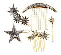 SAFIGLE 1 Juego De Accesorios Retro Para El Cabello Pasadores De Estrella Para Boda Peine Lateral Clip De Metal Para Dama De Honor Tocado Peineta Horquillas De Estrella Pinzas Para