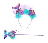 SAFIGLE 1 Juego De Diadema De Sirena Decoraciones De Cumpleaños De Sirena Tocado De Sirenita Tocado De Niña Accesorios Para El Cabello Para Niñas Diademas De Sirena De Tela