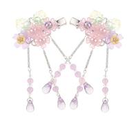 SAFIGLE 1 Par Central de cabello de borla de la flor accesorios borla de pelo conformado Boda alfileres borla china pinza de pelo chino moda china flores para el cabello resina Púrpura