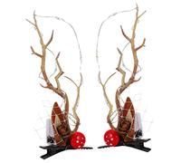 SAFIGLE 1 Par Pinza de pelo de asta luminosa ciervo cornamenta accesorios Navidad adulto pasador de cuerno de alce horquilla de reno pasadores de reno clips de asta de reno Cuerna pp