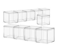 SAFIGLE 10 Cajas Transparentes Cuadradas de Ps para Almacenamiento de Dulces y Joyas, Tapa, Capacidad 100ml, Fáciles de Limpiar, Ideales para Familias y Tiendas
