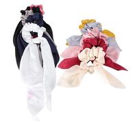 SAFIGLE 10 Piezas Banda Pelo Orejas De Conejo Coletero Coletero De Color Sólido Pelo Liga Cabello De Material Suave Para Fiesta De Niña