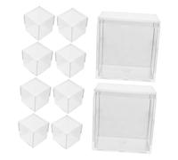 SAFIGLE 10 Piezas Caja De Exhibición De Muestras Transparente De Plástico Caja De Acrílico para Minerales Estuche para Recolección De Muestras De Exhibición De Escritorio