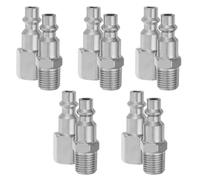 SAFIGLE 10 piezas Conjunto de Conectores Neumáticos Rápidos Npt Macho y Hembra Acopladores Push-to-connect Resistentes para Herramientas y Enchufe y Válvula para Flujo