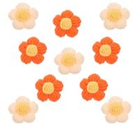 SAFIGLE 10 Piezas de Flores de Punto de Lana 4X4Cm para Broches y Accesorios DIY en Manualidades y Tocados de Boda