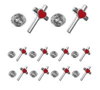 SAFIGLE 10 Unidades Broche Elegante de Aleación Forma de Cruz y Corazón, Ligero y Fácil de Llevar para Eventos Sociales y Bodas, Accesorio Adecuado para Regalos de Bautizo y Comunión