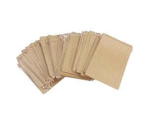 SAFIGLE 100 Bolsas de Papel Kraft Cosidas para Almacenamiento Seguro de Maíz y Verduras en Cocina o Lugar de Trabajo, Color Beige y Tamaño 8x12cm