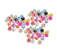 SAFIGLE 100 Cuentas de Vidrio Craquelado de 8 MM para Manualidades Colores Mixtos Accesorio para Pulseras y Collares Kit de Suministros Creativos para Bisutería y Decoración DIY