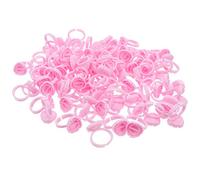 SAFIGLE 100 Piezas Anillo tatuado copa para extensiones de pestañas taza de anillo taza de pigmento anillos de extensión de pestañas soporte de pegamento taza de pegamento el plastico rosa