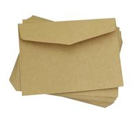 SAFIGLE 100 piezas Sobres Mini Kraft Resistentes para Guardar Tarjetas y Documentos Paquete de Unidades Papel Kraft Tear-resistant Diseño Vintage Elegante para Uso Multifuncional