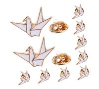 SAFIGLE 10piezas Broches Creativos de Grulla de Origami de Metal Insignias de Dibujos Animados Accesorios de Decoración de Joyas para Mujer Prendedores para Ropa y Bolsos