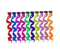SAFIGLE 10piezas Extensiones de Cabello y Rizado Clip Degradado de Colores para Mujeres Postizos de Colores para Fiesta o Diario Color Aleatorio