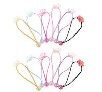 SAFIGLE 12 Bandas para El Cabello con Dijes de Bolas: Lazos para El Cabello para Niñas, Bandas Elásticas de Colores, Cuerda para Bebés, Coleteros para Niñas Pequeñas.