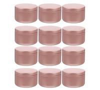 SAFIGLE 12 Latas Metálicas para Velas de 50 Ml Tarros Redondos de Aluminio Mate en Color Rosa Ideales para Hacer Velas DIY Almacenamiento Portátil y Envases para Manualidades