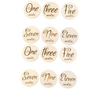 SAFIGLE 12 Piezas Accesorios Fotográficos De Doble Cara Emblemas Bloques De Hitos Accesorios De Fotografía Crecimiento Del Primer Año Logo La Señal De Madera Recién Nacido Bebé Regalo