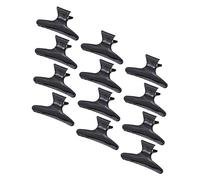 SAFIGLE 12 Pinzas el Cabello Estilo Alas en Plástico Negro sin Dañar ni Tirar el Cabello, Ideales para Uso en Salones de Belleza y Hogar
