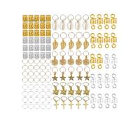 SAFIGLE 120 piezas Anillos para Dreadlocks de Aleación Huecos Accesorios de Cabello con Diseño de Cruz Conchas y Tortuga Decoración Ligera para Trenzas y Peinados Regalo para Amigos y