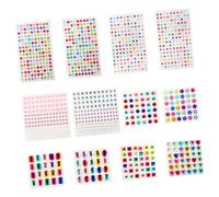 SAFIGLE 12hojas Pegatinas Gemas Imitación Acrílico Uñas Cuerpo Maquillaje Vacaciones Bricolaje