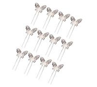 SAFIGLE 12piezas Horquillas u Plateadas Vintage Gemas Imitación Para Cabello Bodas