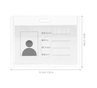 SAFIGLE 15 piezas Porta Tarjetas Identificación Horizontal Transparente Funda Protectora Plástica Reutilizable para Soporte Resistente para Oficina Escuela y Trabajo