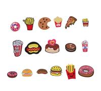 SAFIGLE 17 Piezas 17 Apliques Bordados de Comida Diseño de Hamburguesa y Papas Fritas, Parches Termoadhesivos Coser en Tela, Pack para Chaquetas, Suéteres y Accesorios de Moda