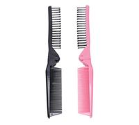 SAFIGLE 1bolsa Peine Plegable Para Cabello Dual Cabezal Antiestático Resistente Altas Temp Negros y