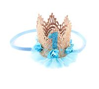 SAFIGLE 1er Sombrero De Fiesta De Cumpleaños Sombrero De Tiara De 1er Cumpleaños Decoraciones De Primer Cumpleaños Para Niña Sombrero De 1er Cumpleaños Princesa Flor De Encaje Venda Niño