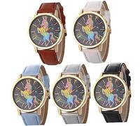 SAFIGLE 1pieza Reloj De Cuarzo Infantil Diseño De Unicornio y Correa De Silicona Reloj De Moda para Niño Niña y Niñas Negro