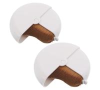 SAFIGLE 2 brochas de maquillaje: brocha para base de maquillaje, aplicador con tapa giratoria y contorno ondulado para líquido de cobertura completa.