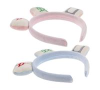 SAFIGLE 2 Diademas De Mahjong Para Niñas Divertidas Diademas De Franela Para Lavarse La Cara Accesorios Para El Cabello Diadema Elástica Suave Para Juegos De Mahjong Cuidado De La