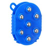 SAFIGLE 2 Guantes de Masaje con Forma de Palma con 7 Bolas de Metal, Masajeador Corporal de Mano Y Cepillo de Baño para Aliviar Dolores Musculares, Y (azul)