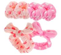 SAFIGLE 2 Juegos Conjunto Diadema de Lavado Facial con Lazo y Muñequera Absorbente de Agua Toallas para Limpiar la Cara y Cuidado