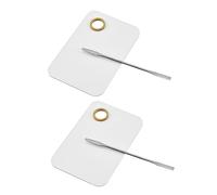 SAFIGLE 2 Juegos Paleta de Maquillaje Acrílica con Espátula Set de para Esmalte de Uñas Sombras y Pigmentos Herramienta de Maquillaje de Limpiar