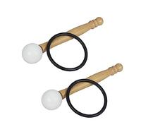 SAFIGLE 2 Juegos Palos De Golpe De Tazón De Música De Cuenco De Madera Kit De Círculo De Cuencos Palo De Cuenco De Relajación De Madera Mazos Suministros Caucho
