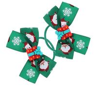 SAFIGLE 2 Piezas Banda Pelo Lazo Navideño Coleteros para Niñas Gomas Elásticas Pelo para Fiesta