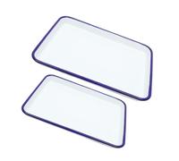 SAFIGLE 2 Piezas Bandejas para Hornear Esmaltadas de Color Claro de 26x18cm y 30x20cm Resistentes al Calor, Fáciles de Limpiar, Ideales para Cocina y Horneado en Tamaño Rectangular
