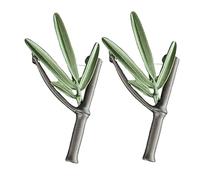 SAFIGLE 2 Piezas botón de chal bufanda chal broche pines broche de traje alfiler de hoja bolso encanto broche pines broche verde bambú broches hebilla de suéter alfiler de bufanda Green