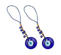 SAFIGLE 2 Piezas Colgante Accesorio Decorativo Turco de Ojo Azul para Protección Cuentas de Esmalte Coloreado y Amuleto Hogar o Vehículo