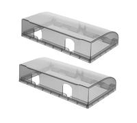 SAFIGLE 2 piezas Cubierta Protectora para Enchufe Doble Autoadhesiva Caja Antisalpicaduras Transparente para Interruptor de Pared Protector Seguridad para Baño Cocina y Exterior Unidades