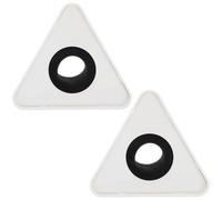 SAFIGLE 2 Piezas de Banderas de Micrófono ABS Moldeado por Inyección en Forma Triangular, Estación para Micrófono de Reportaje, Diseño Creativo y Espacio Amplio para Logotipo, Color Claro