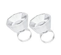 SAFIGLE 2 Piezas De Copas De Pegamento Para Pestañas Con Anillo De Cristal Copas Para Pestañas Herramientas De Maquillaje Suministros Para Salón De Belleza Tatuajes Anillos De